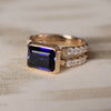 Warren Horizontal Birthstone Ring with Accent Stones in 14k Gold