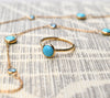 Grand Turquoise ring and Bayberry Grand & Classic 11 Turquoise & Nantucket Blue Topaz necklace, both in 14k yellow gold.