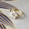 Personalized Greenwich Flower Birthstone & Diamond Ring in 14k Gold