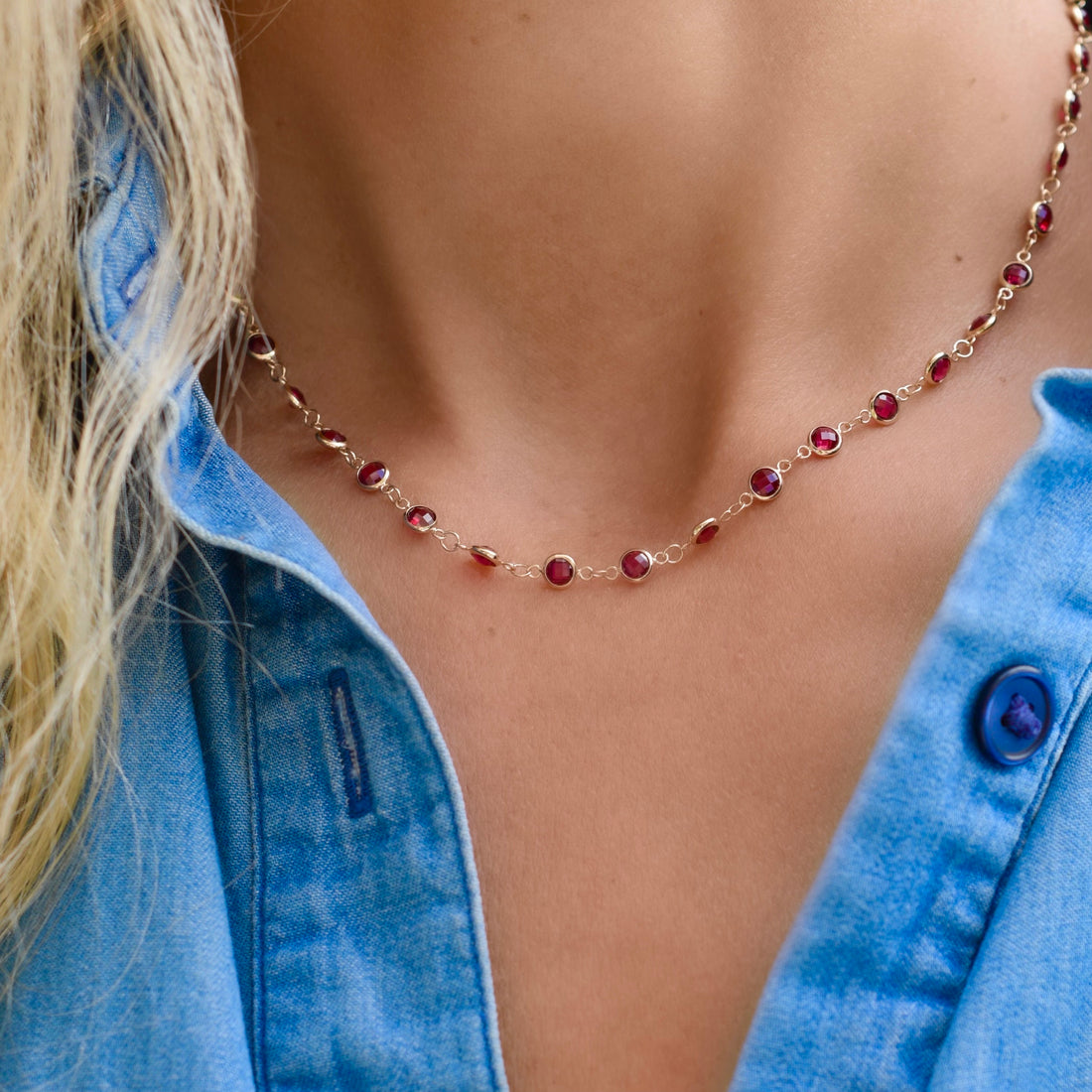 Ruby July Birthstone Jewelry in Solid 14k Gold - HAVERHILL