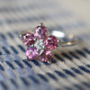 Greenwich Flower Pink Tourmaline & Diamond Ring in 14k Gold (October)