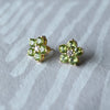 Greenwich Flower Peridot & Diamond Earrings in 14k Gold (August)