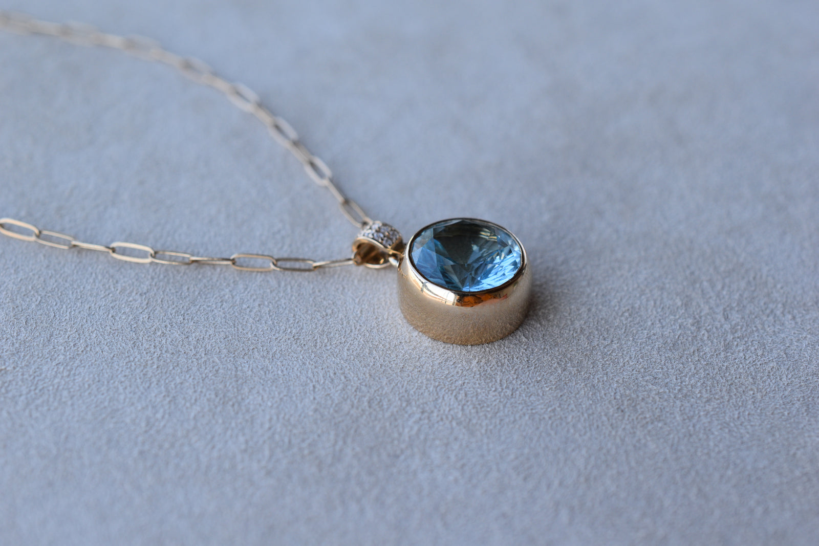 Jamestown Birthstone Pendant with Diamond Bail in 14k Gold