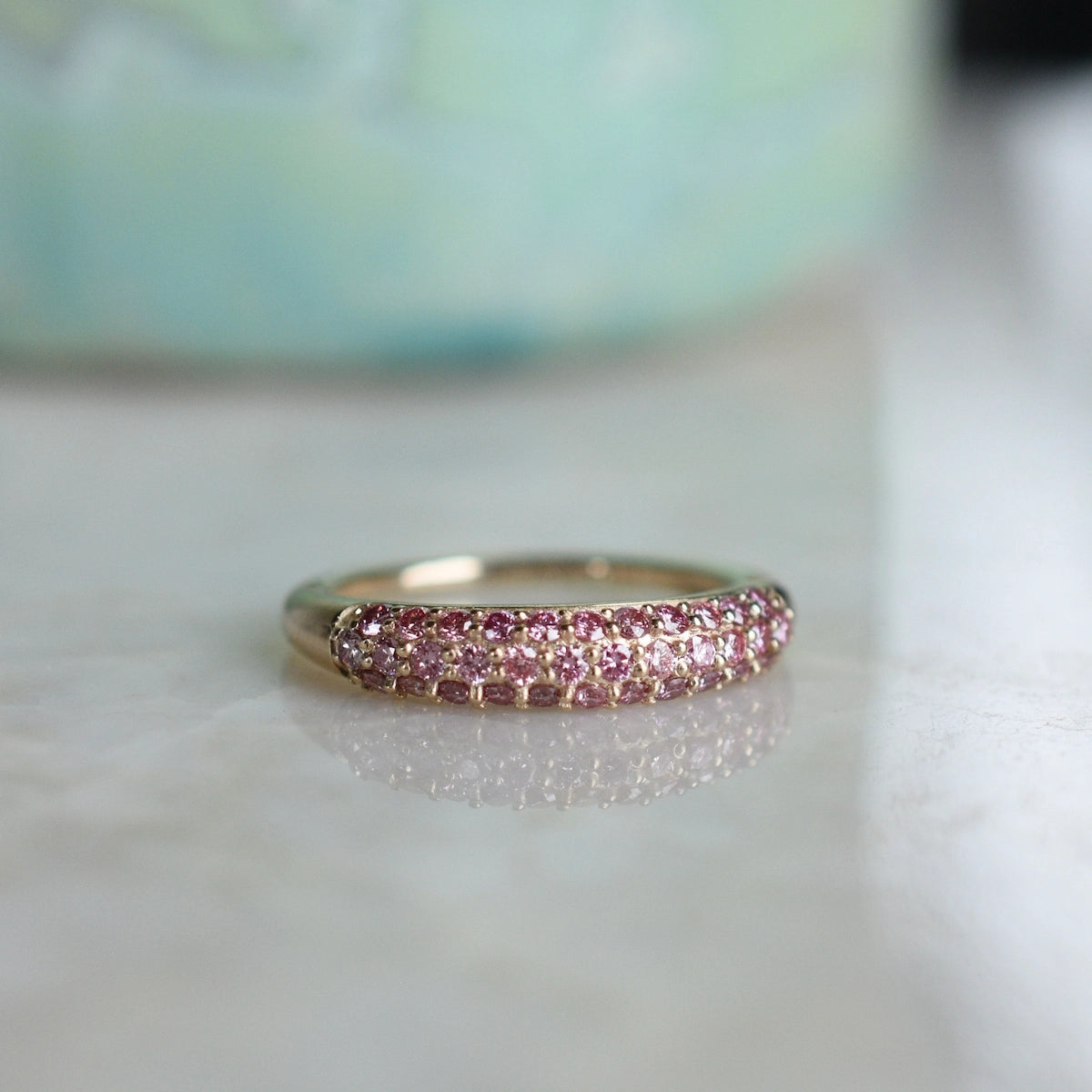 Adelaide Pavé Peony Diamond Ring in 14k Gold (October)
