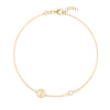 Personalized Crescent & Star Disc & Classic 1 Birthstone Bracelet in 14k Gold