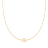 Crescent & Star Disc Necklace in 14k Gold