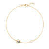 Personalized Lotus Disc & Classic 1 Birthstone Bracelet in 14k Gold