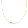 Personalized Lotus Disc & Classic 1 Birthstone Necklace in 14k Gold
