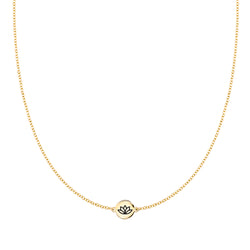 Lotus Disc Necklace in 14k Gold