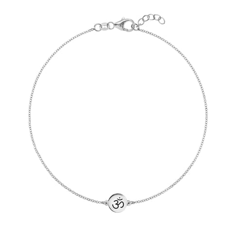 Ohm Disc Bracelet in 14k Gold - White Gold