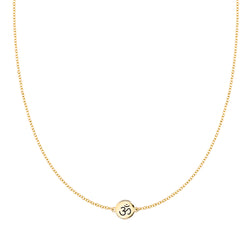 Ohm Disc Necklace in 14k Gold