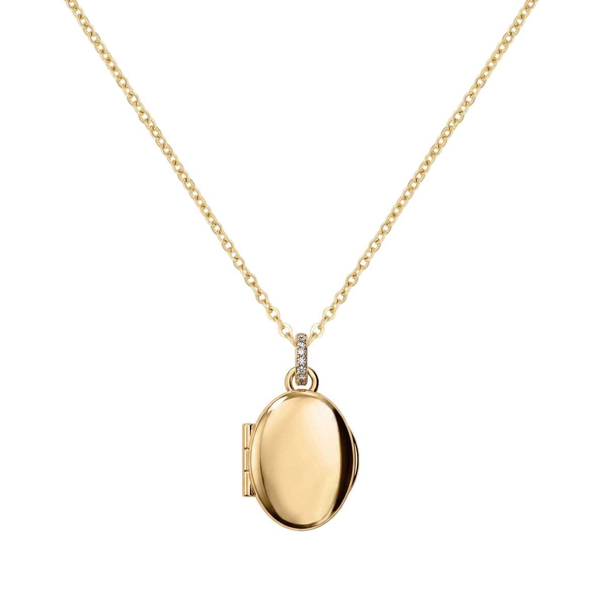 Engravable Birthstone Locket in 14k Gold