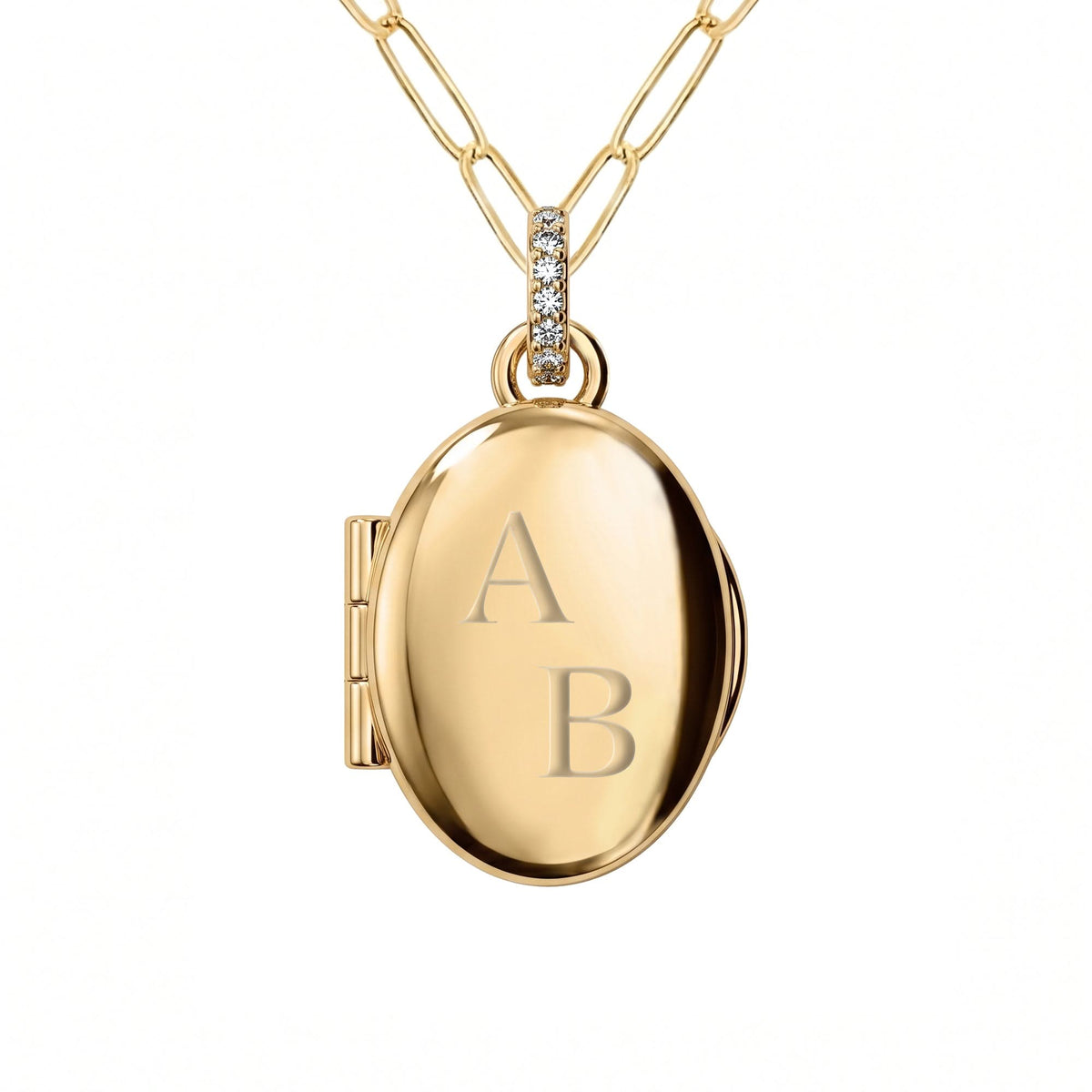 Engravable Birthstone Locket in 14k Gold