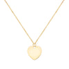 Engravable Flat Heart Pendant in 14k Gold (Large Jump Ring)