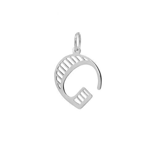 Essex Letter G Pendant in 14k Gold - White Gold