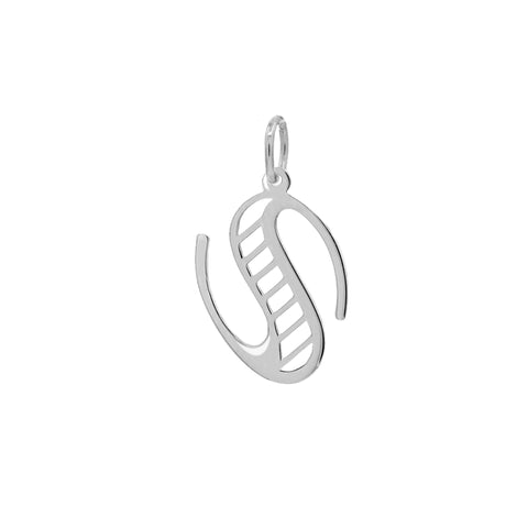 Essex Letter S Pendant in 14k Gold - White Gold