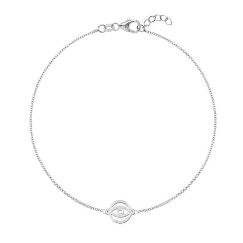 Evil Eye Classic Bracelet in 14k Gold - White Gold