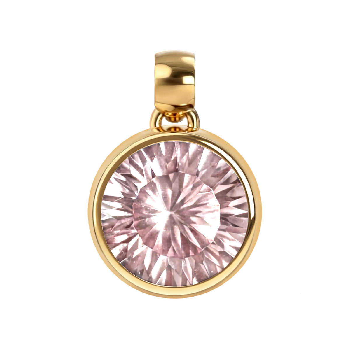Jamestown Blush Sapphire Pendant in 14k Gold (October)
