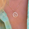 Evil Eye Pendant with Classic Chain in 14k Gold