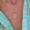 Flat Gemini Pendant with Classic Chain in 14k Gold