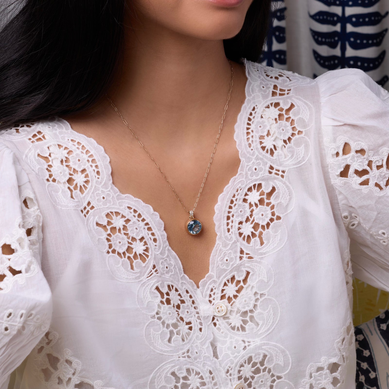 Jamestown Birthstone Pendant with Diamond Bail in 14k Gold