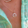 Flat Libra Pendant with Classic Chain in 14k Gold