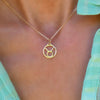 Flat Taurus Pendant with Classic Chain in 14k Gold