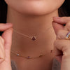 Rosecliff Garnet Mini Necklace in Solid 14k Gold (January)