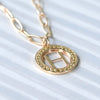 Letter & Birthstone Pendant in 14k Gold