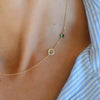 Paw & Petite Birthstone Necklace in 14k Gold (Asymmetrical)