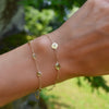 1 Letter & 1 Grand Peridot Adelaide Mini Bracelet in 14k Gold (August)