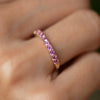 Rosecliff Pink Tourmaline Stackable Ring in 14k White Gold