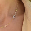 Personalized Leo & Birthstone Necklace on Adelaide Mini in 14k Gold