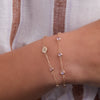 Personalized 1 Letter & 4 Petite Birthstone Bracelet in 14k Gold