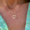 Flat Gemini Pendant with Adelaide Mini Chain in 14k Gold