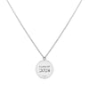 Engravable Graduation Flat Circle Pendant with Classic Chain in 14k Gold