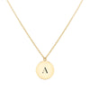 Engravable Graduation Flat Circle Pendant with Classic Chain in 14k Gold