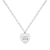 Engravable Graduation Flat Heart Pendant with Adelaide Mini Chain in 14k Gold