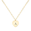 Engravable Graduation Flat Heart Pendant with Adelaide Mini Chain in 14k Gold