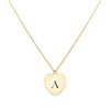 Engravable Graduation Flat Heart Pendant with Classic Chain in 14k Gold