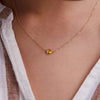 Grand 1 Citrine Necklace and Earrings Set in 14k Gold (November)