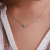 Grand 1 Nantucket Blue Topaz Necklace and Earrings Set in 14k Gold (December)