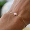 Grand 1 Pink Opal Adelaide Mini Bracelet in 14k Gold (October)