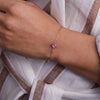 Grand 1 Pink Sapphire Adelaide Mini Bracelet in 14k Gold (October)