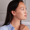 Newport Grand 3 Pink Sapphire Earrings in 14k Gold (October)