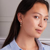 Newport Grand 3 White Topaz Earrings in 14k Gold (April)