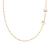 Personalized 1 Letter & 1 Grand Pink Opal Adelaide Mini Necklace in 14k Gold (October)