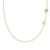 Personalized 1 Letter & 1 Grand Aquamarine Adelaide Mini Necklace in 14k Gold (March)