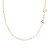 Personalized 1 Letter & 1 Grand White Topaz Adelaide Mini Necklace in 14k Gold (April)