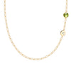 Personalized 1 Letter & 1 Grand Peridot Adelaide Mini Necklace in 14k Gold (August)